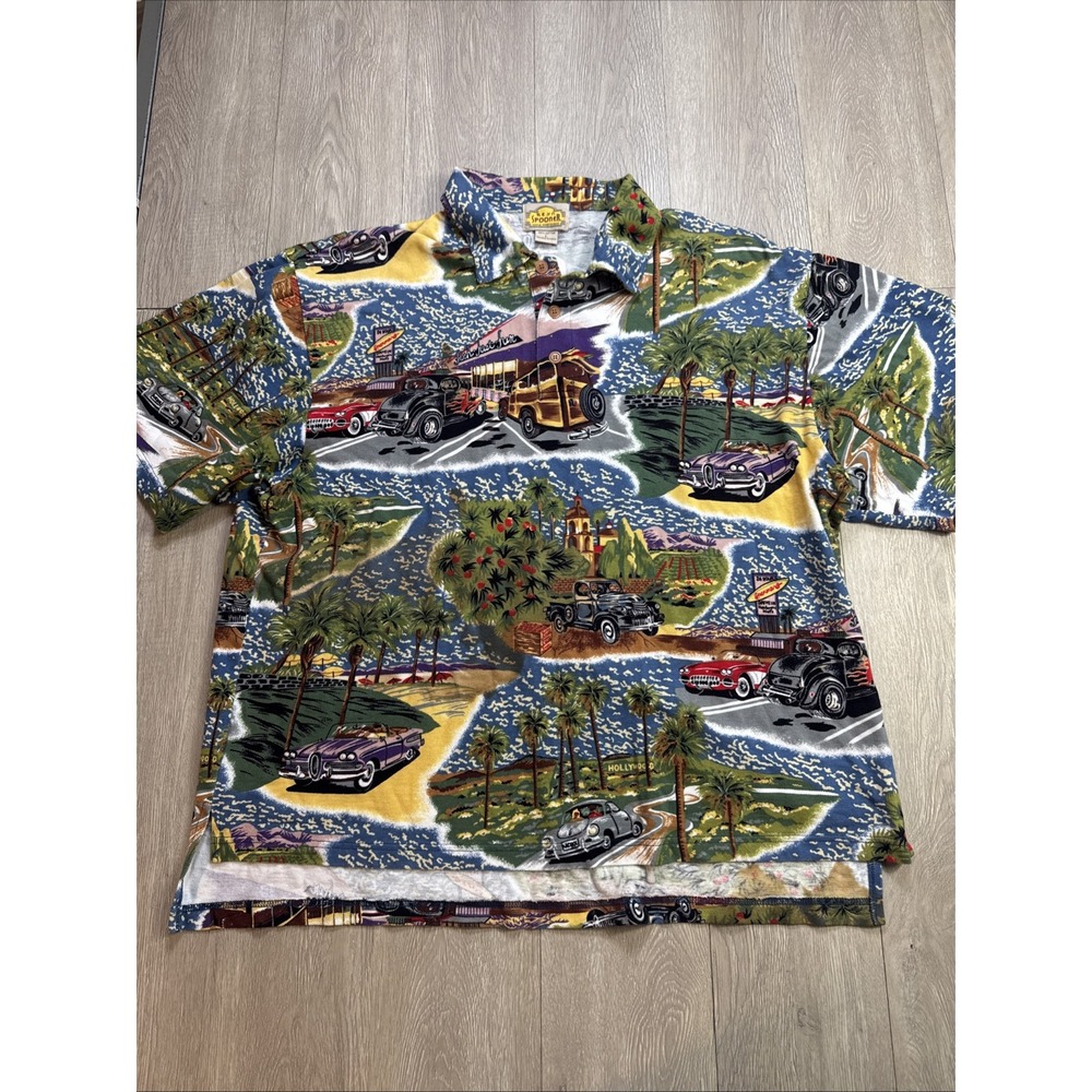 Reyn Spooner Los Angeles Shirt‎ Large L Vintage 90's California All Over Print